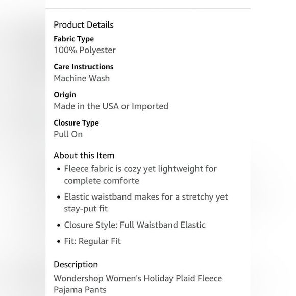 The Wondershop Holiday Plaid Fleece Pajama Lounge Pants NWT Plus Size 3X - Picture 2 of 5